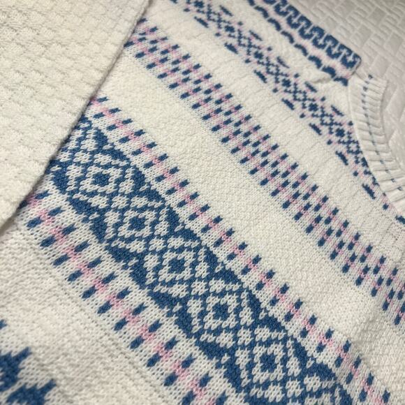 Adele Knitwear VINTAGE Sweater Large XL Boatneck Retro Fall Argyle Cottage Boho - Picture 6 of 12